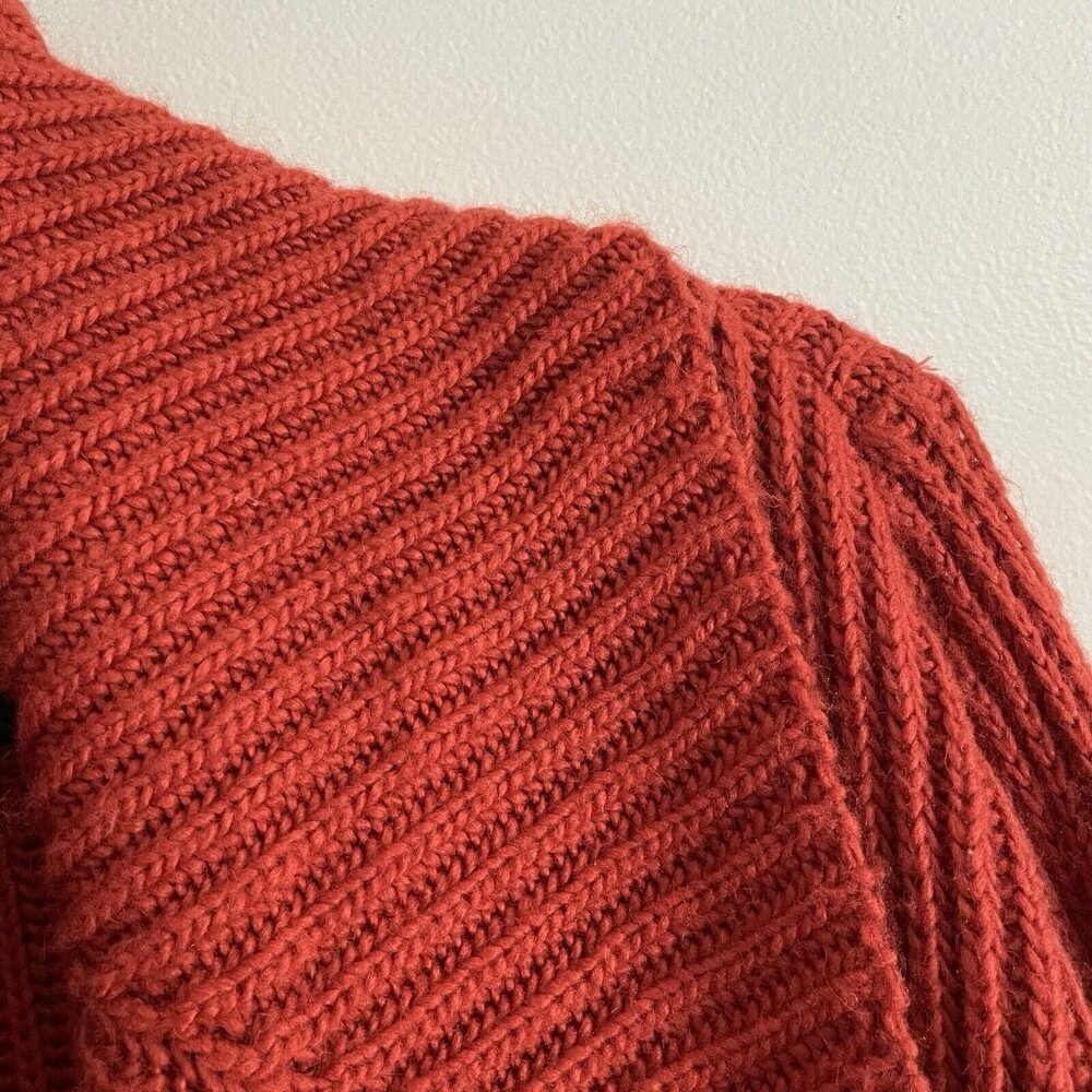 Soft Surroundings Women M Burnt Orange Wool Blend Open Front Courchevel Cardigan - Picture 6 of 9